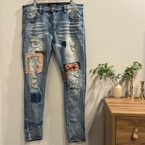 The Boondocks Size 38x34 Graphic Denim Jeans Rare Streetwear Y2K Hip Hop Art